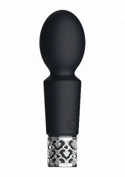 Royal Gems Brilliant Black Rechargeable Silicone Bullet Palm Size Massagers Main Image