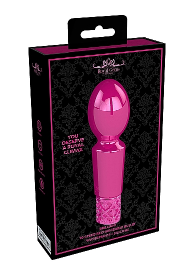 Royal gems brilliant pink rechargeable silicone bullet palm size massagers 3