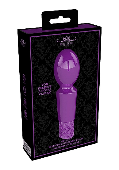 Royal gems brilliant purple rechargeable silicone bullet palm size massagers 3