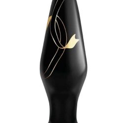 Secret Kisses 4.5In Glass Plug Black & Gold Prostate Massagers Main Image