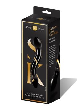 Secret Kisses 7.5In Double Ended Dildo Black & Gold Double Dongs Main Image