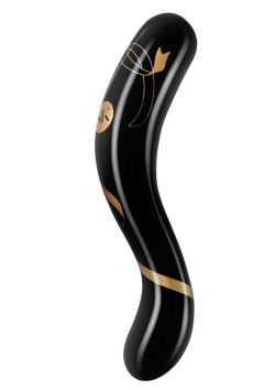 Secret Kisses 7In Double Ended Dildo Black & Gold Anal Dildos Main Image