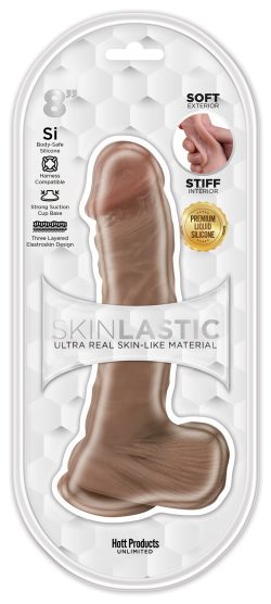 Skinsations Skinlastic Sliding Skin 8In Dildo W/ Suction Base Large Dildos Main Image