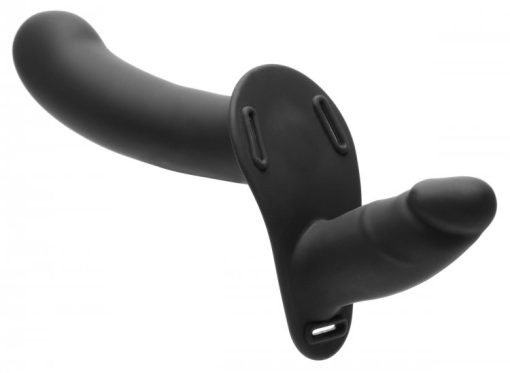 Strap U 28X Double Diva 1.5In Double Dildo W/ Harness Black - Image 3