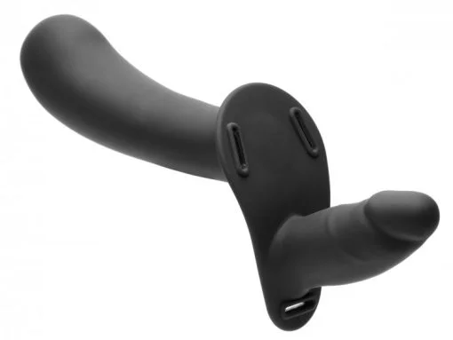 Strap U 28X Double Diva 2In Double Dildo W/ Harness Black - Image 3
