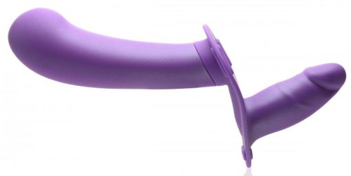 Strap u 28x double diva 2in double dildo w/ harness purple 1