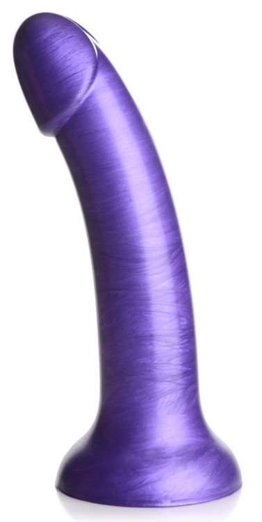 Strap u g-tastic 7in metallic silicone dildo purple small & medium dildos 3