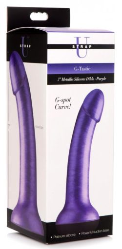 Strap U G-Tastic 7In Metallic Silicone Dildo Purple Small & Medium Dildos Main Image