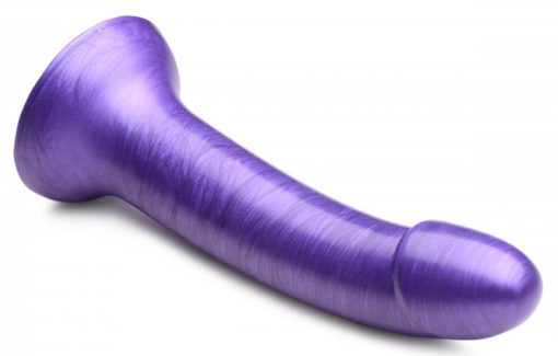 Strap u g-tastic 7in metallic silicone dildo purple 2