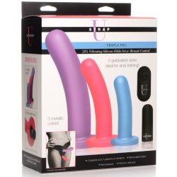 Strap U Triple Peg 28X Dildo Set Silicone W/ Remote Harnesses Main Image