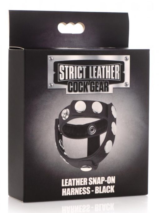 Strict Leather Cock Gear Snap On Harness Black Mens Cock & Ball Gear Main Image