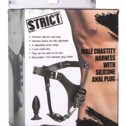 Strict Male Chastity Harness W/ Silicone Anal Plug Mens Cock & Ball Gear Main Image