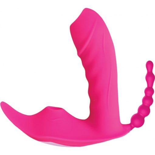 Sweet Sex Body Candy Silicone Toy W/ Tongue & Beads Magenta Tongue Vibrators 3