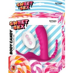 Sweet Sex Body Candy Silicone Toy W/ Tongue & Beads Magenta Tongue Vibrators Main Image