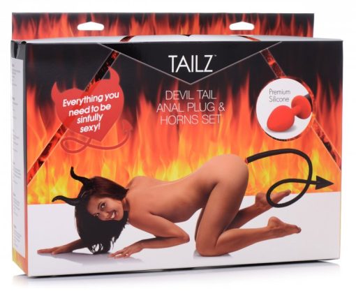 Tailz devil tail anal plug & horns set  main image