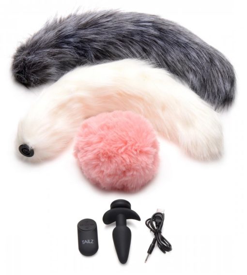 Tailz Snap On Vibrating Anal & Plug & 3 Tails W/ Remote - Image 3