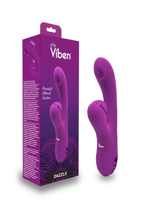 Viben Dazzle Thumping & Suction Rabbit Berry Rechargeable Vibrators 3