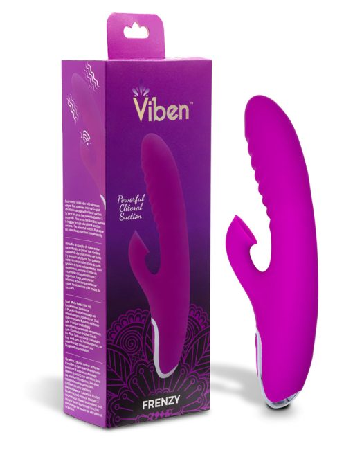 Viben Frenzy Rabbit Vibe W/ Clit Suction Berry Rechargeable Vibrators 3