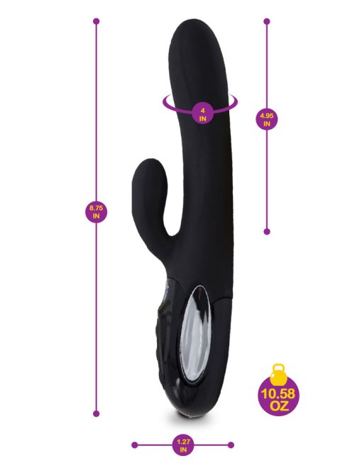 Viben Hypnotic Thrusting Rabbit W/ Clit Stim Black Rechargeable Vibrators 3