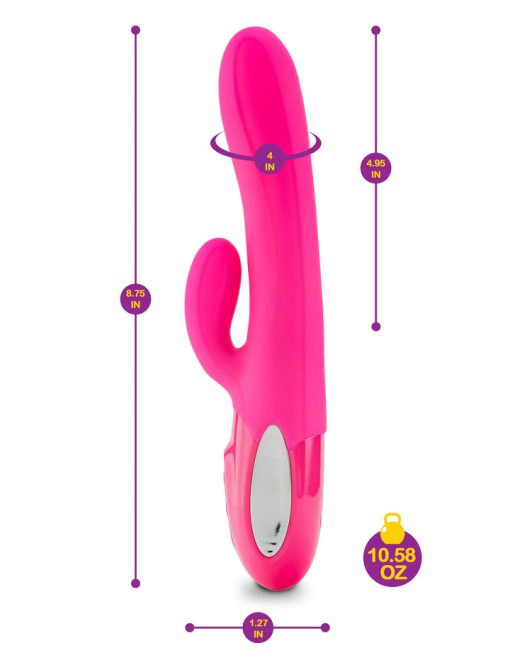 Viben Hypnotic Thrusting Rabbit W/ Clit Stim Hot Pink Rechargeable Vibrators 3