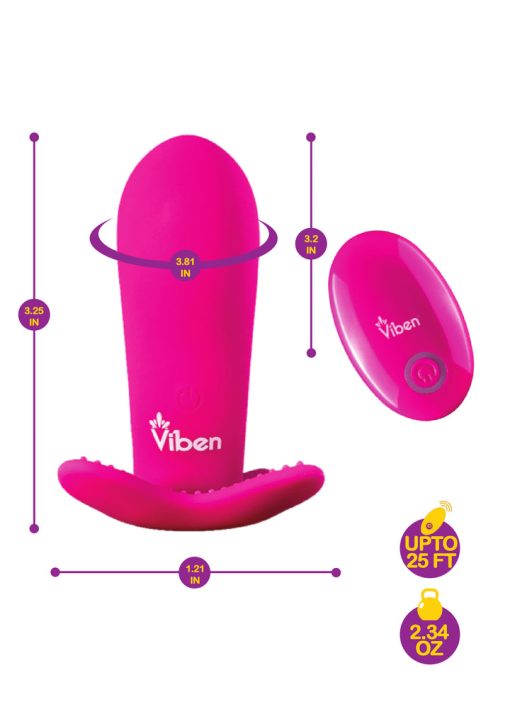 Viben Intrigue Panty Vibe W/ Pleasure Nubs Hot Pink 2