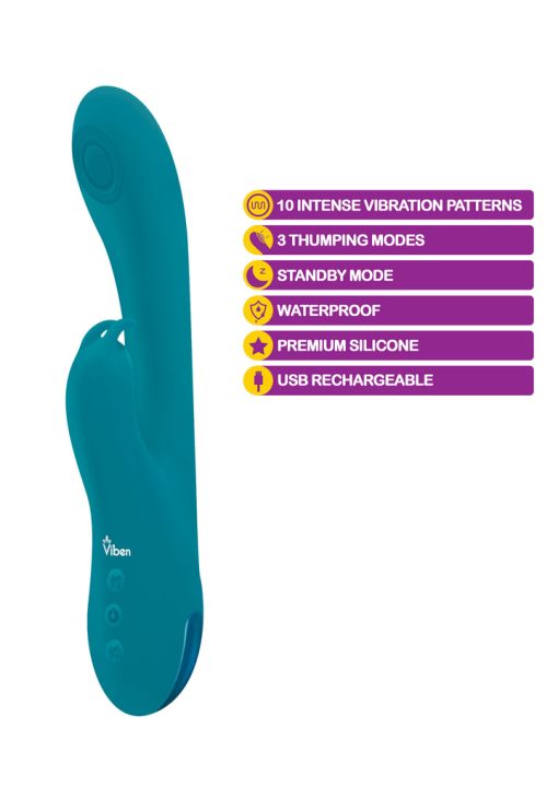 Viben Razzle Thumping G-Spot Rabbit Ocean Rechargeable Vibrators 3