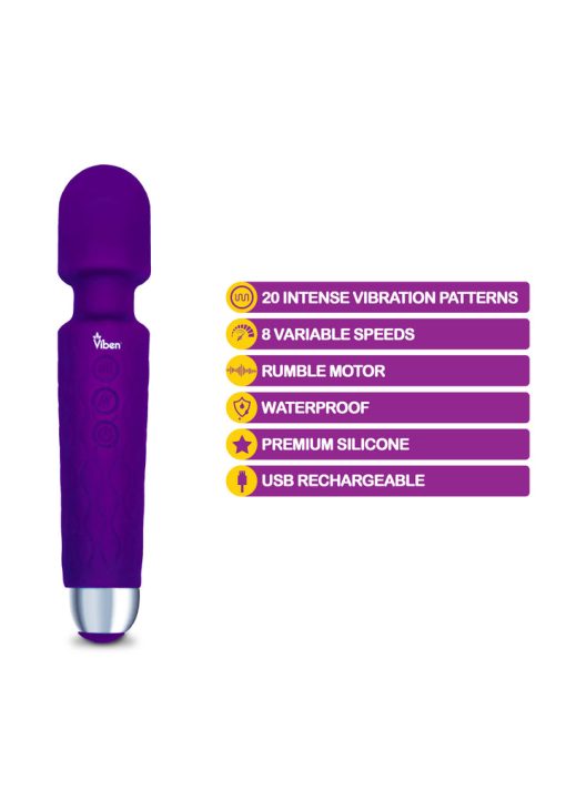 Viben Tempest Intense Wand Massager Violet - Image 3