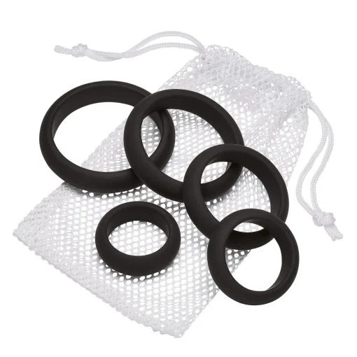 Cloud 9 Comfort Cock Rings W:FLAT Back 5-PK Pro Sensual Line Bag