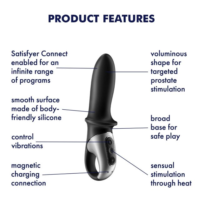 Satisfyer Heat Climax Black Prostate Vibrator Massager Features
