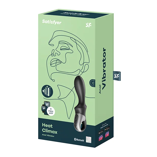 Satisfyer Heat Climax Black Prostate Vibrator Massager Box