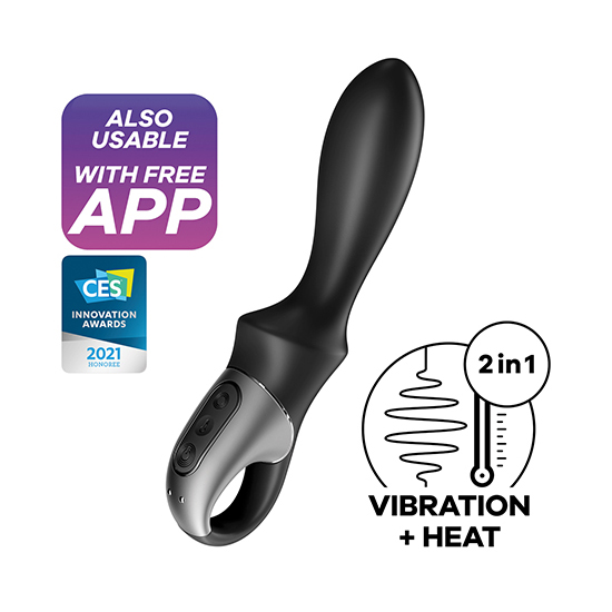 Satisfyer Heat Climax Black Prostate Vibrator Massager Specs