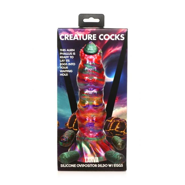 Creature Cocks Larva Silicone Ovipositor Dildo W/ Eggs (Out Sept) image 6