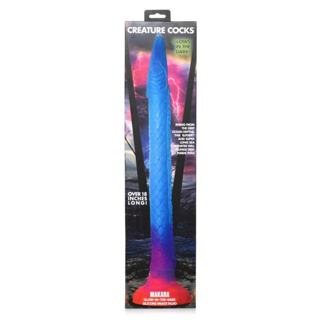 Creature Cocks Makara Glow In The Dark Silicone Snake Dildo  image 4