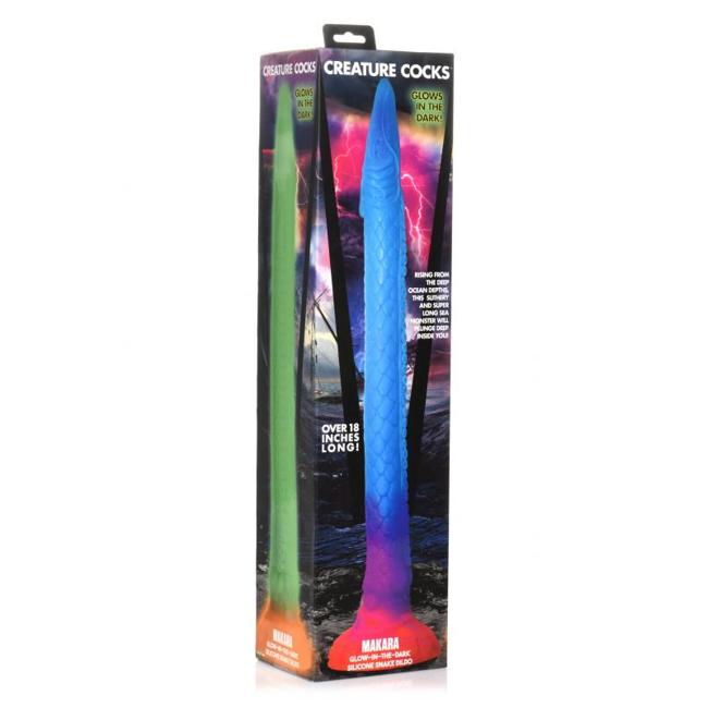 Creature Cocks Makara Glow In The Dark Silicone Snake Dildo  image 5