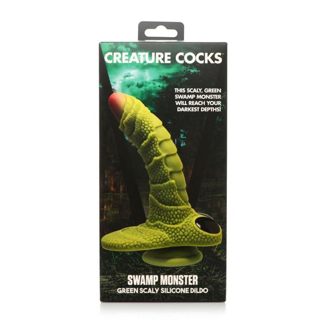 Creature Cocks Swamp Monster Green Scaly Silicone Dildo  image 9