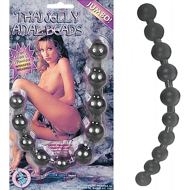 Thai Jelly Anal Beads-Black  image 1