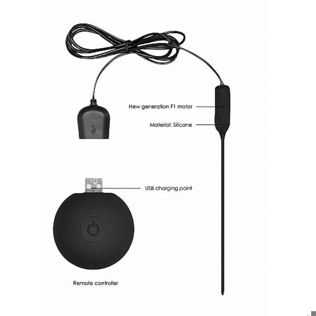 Silicone Rechargeable Vibrating Plug Urethral Sounding Black image 7