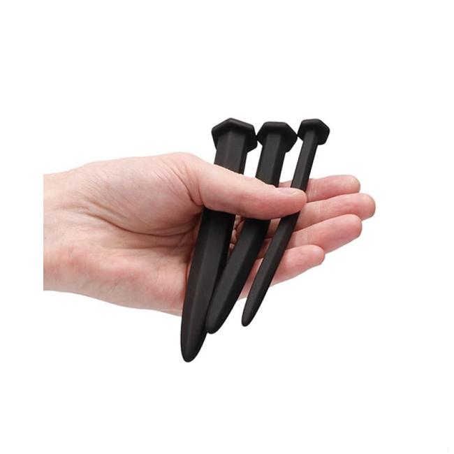 Silicone Rugged Nail Plug Set Urethral Sounding Black image 3