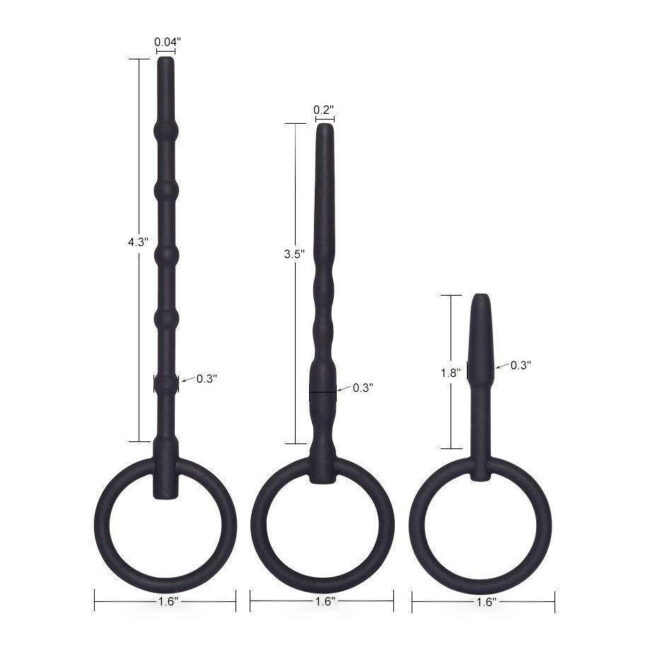 Urethral Sounding Plug Set Black Best Urethral Sounders Sizes