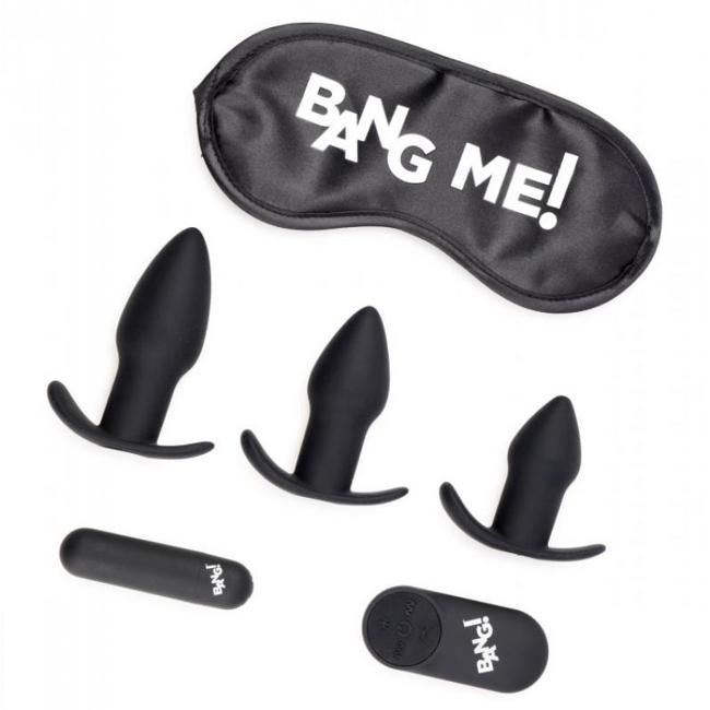 Bang Backdoor Adventure 3 piece Butt Plug Bullet Blindfold Best Anal Dilator Kit