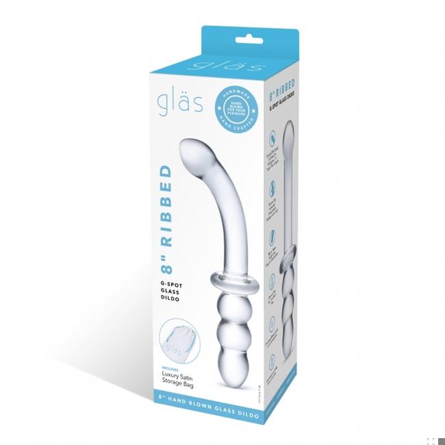 Glas 8 Ribbed G Spot Glass Dildo 