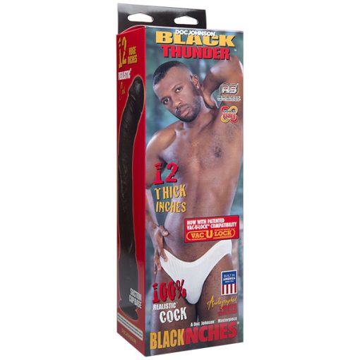 Black Thunder Realistic Cock 12 Inches Brown - Image 3